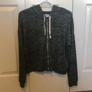 Marled Green American Eagle Zip Up